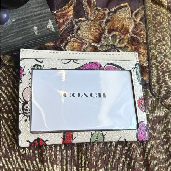 Authentic COACH Coated leather/smooth leather card case - Picture 6 of 8